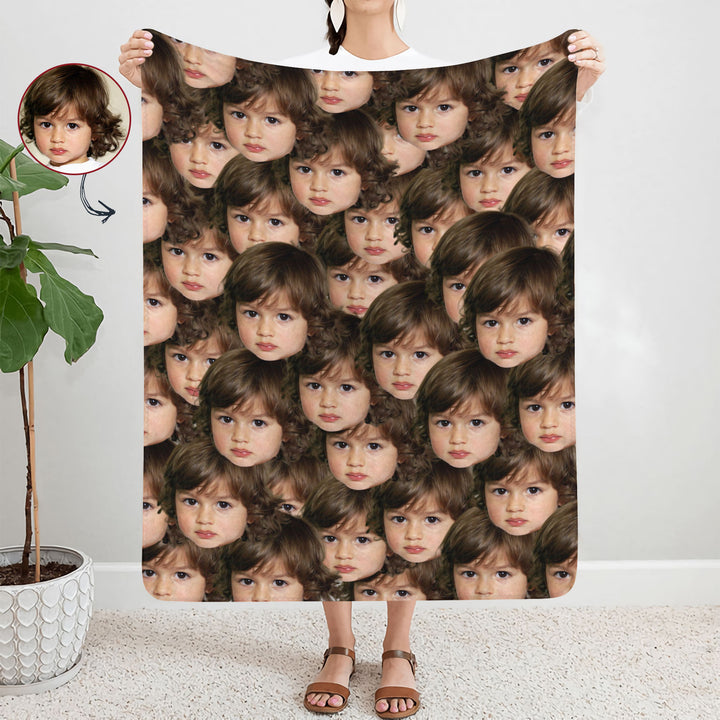 Christmas Funny Face - Personalized Custom Blanket - Christmas Gift For Family Members
