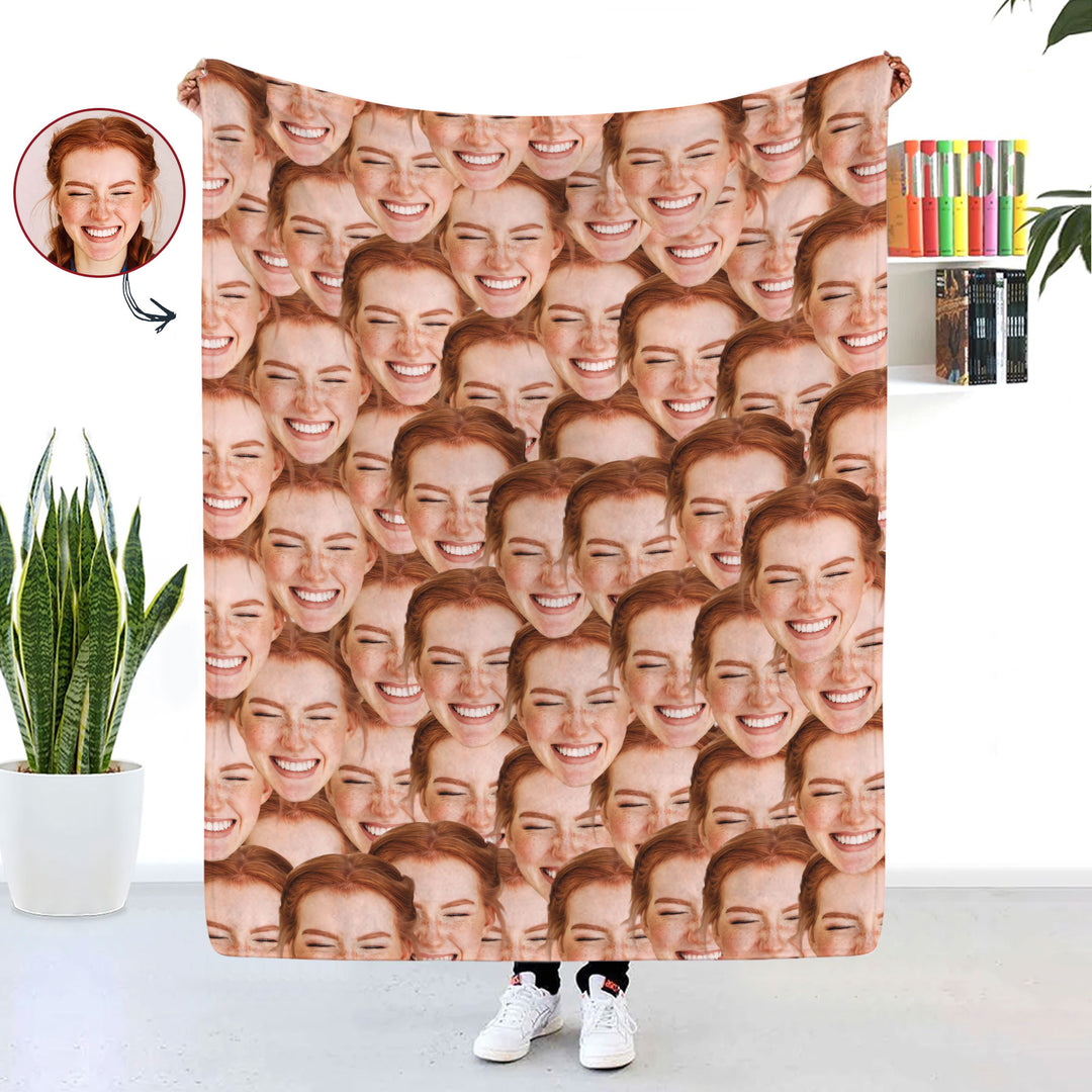 Christmas Funny Face - Personalized Custom Blanket - Christmas Gift For Family Members