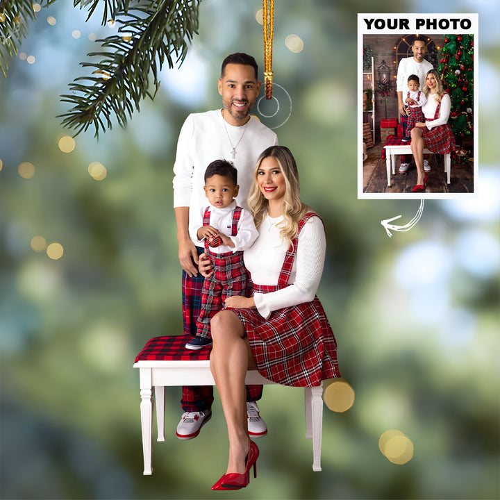 Customized Photo Ornament Family Special Moments V9 - Personalized Photo Mica Ornament - Christmas Gift For Family Members