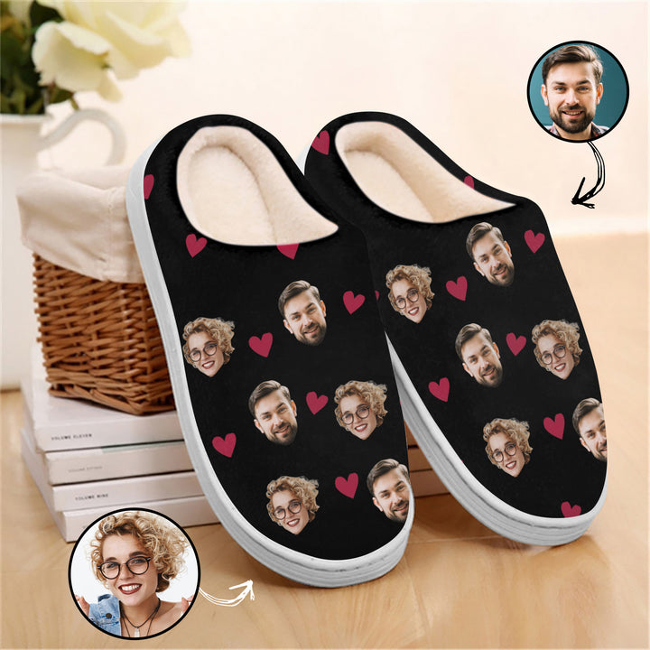Custom Face Couple - Personalized Custom Slippers - Valentine Gift For Couple
