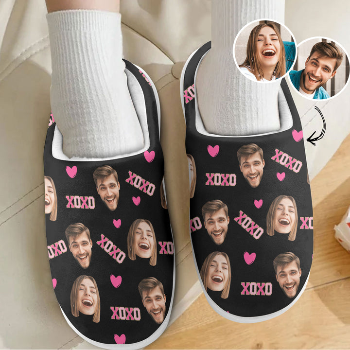 XOXO Custom Face - Personalized Custom Slippers - Valentine Gift For Couple