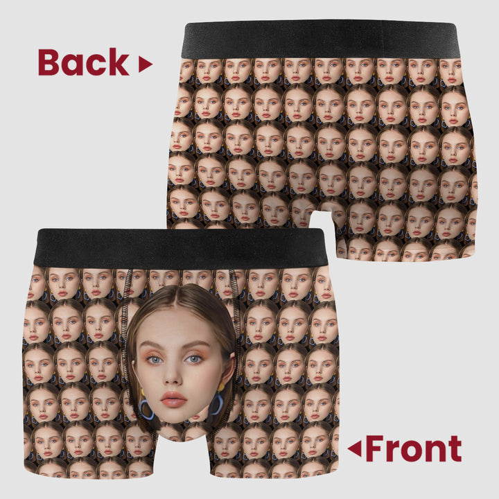 Funny Underwear Lover Face - Personalized Custom Men's Boxer Briefs - Gift For Couple, Boyfriend, Husband