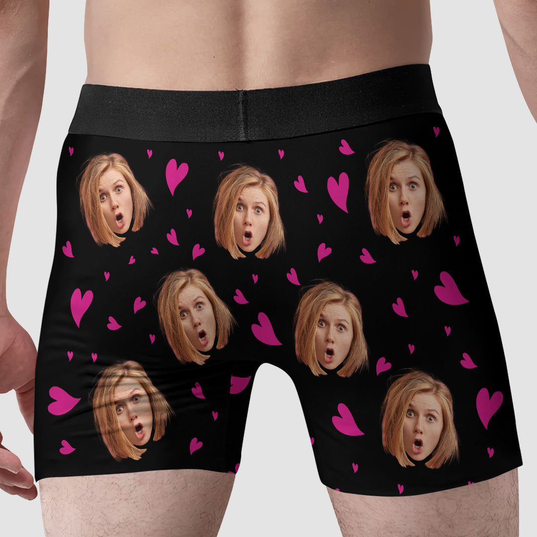 My Heart Belong To - Personalized Custom Men's Boxer Briefs - Gift For Couple