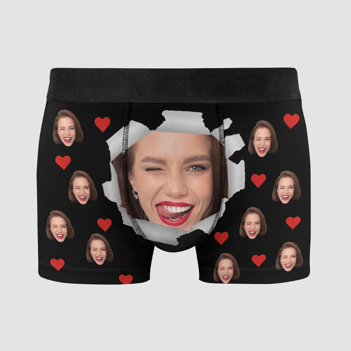 Underwear With Lover Face - Personalized Custom Men's Boxer Briefs - Gift For Couple, Boyfriend, Husband