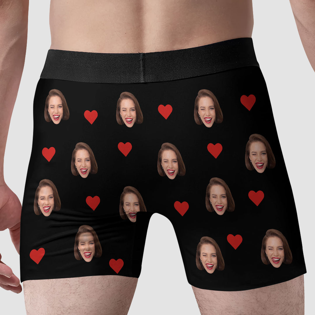 Underwear With Lover Face - Personalized Custom Men's Boxer Briefs - Gift For Couple, Boyfriend, Husband