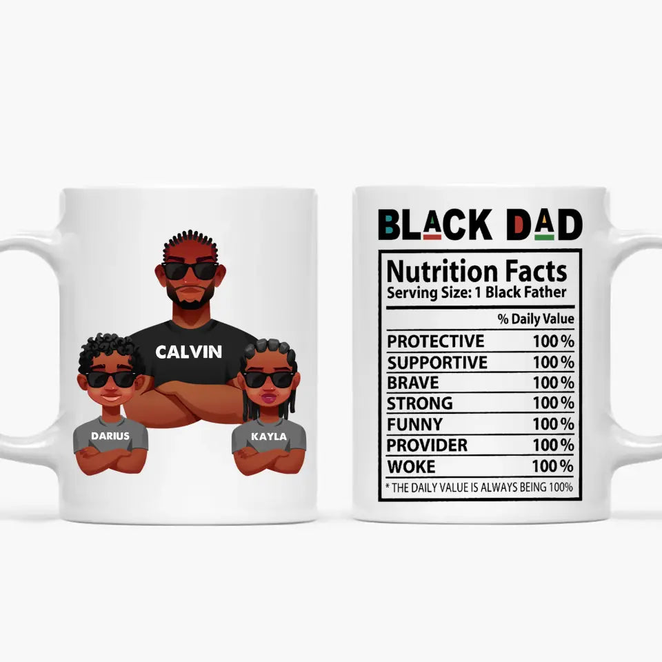 Dad Nutrition Facts - Personalized White Mug - Father's Day Gift