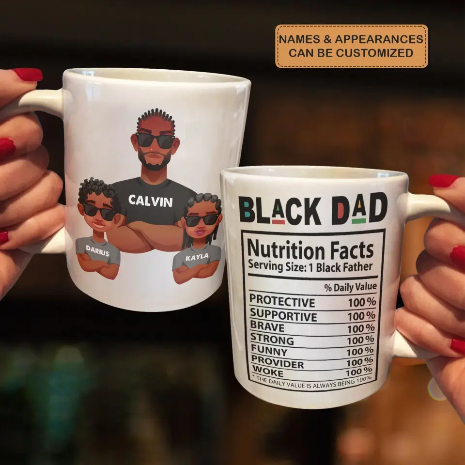 Dad Nutrition Facts - Personalized White Mug - Father's Day Gift