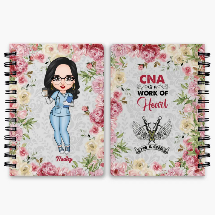 Personalized Spiral Journal - Gift For Nurse - Work Of Heart