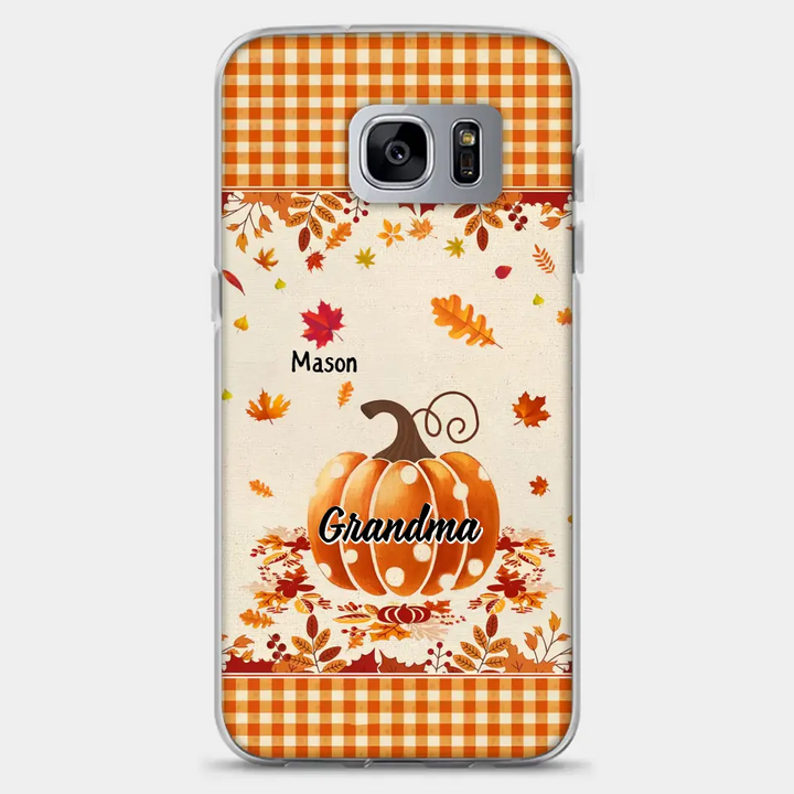 Personalized Custom Phone Case - Fall, Mother's Day Gift For Mom, Grandma - Pumpkin Grandma