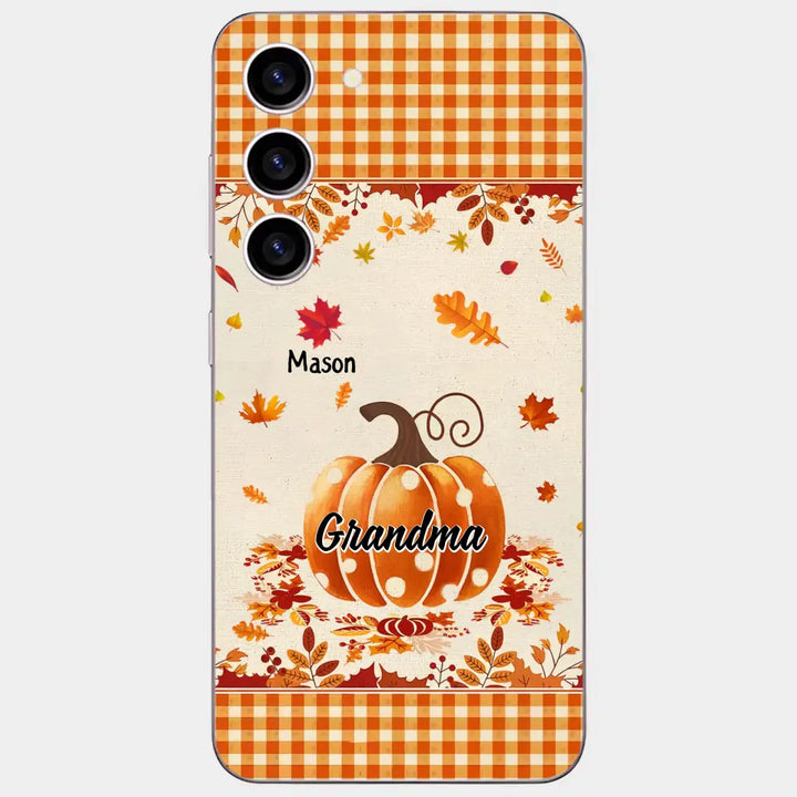 Personalized Custom Phone Case - Fall, Mother's Day Gift For Mom, Grandma - Pumpkin Grandma