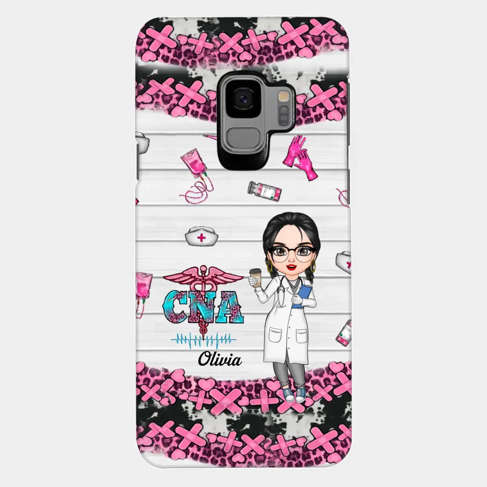 Personalized Custom Phone Case - Nurse's Day, Appreciation Gift For Nurse, CNA - Nurse Pink Leopard