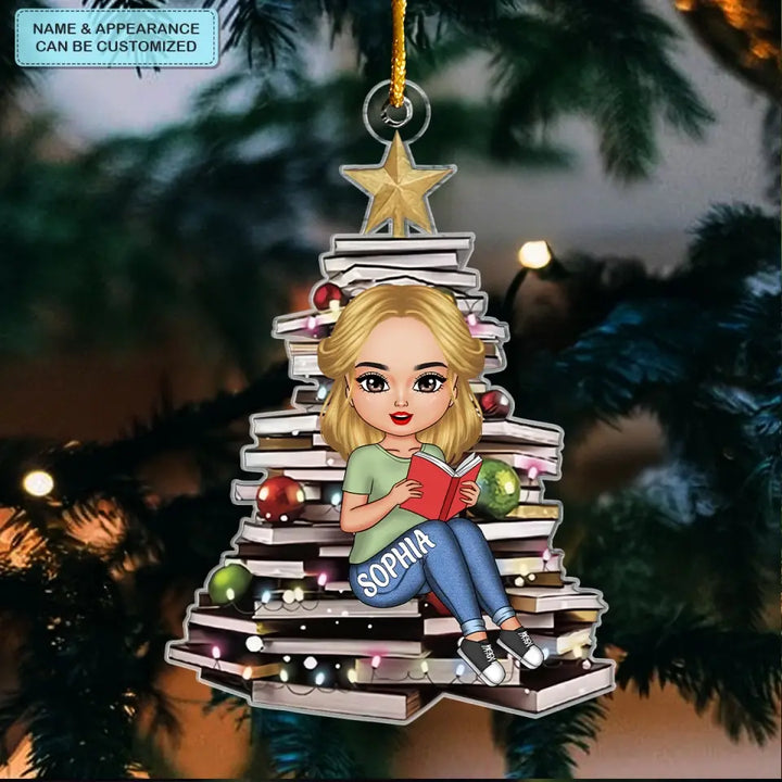 Christmas Tree Book - Personalized Custom Mica Ornament - Christmas Gift For Reading Lover CLA0PD012