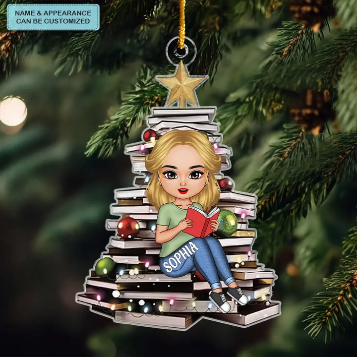 Christmas Tree Book - Personalized Custom Mica Ornament - Christmas Gift For Reading Lover CLA0PD012
