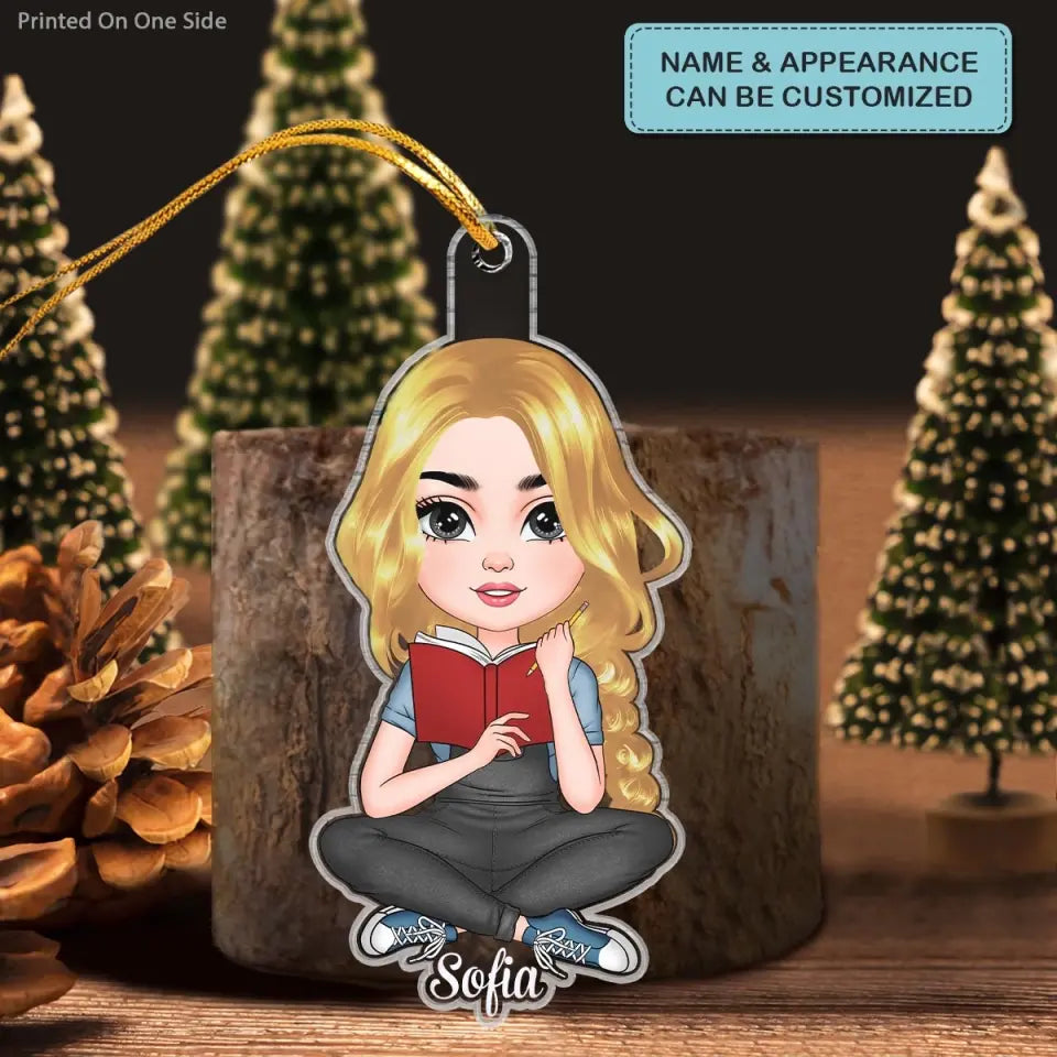 Just A Girl Who Loves Reading - Personalized Custom Mica Ornament - Christmas Gift For Reading Lover CLA0DM002