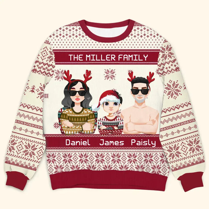 Our Family - Personalized Custom Ugly Sweater - Christmas Gift For Couple, Wife, Husband, Family Members