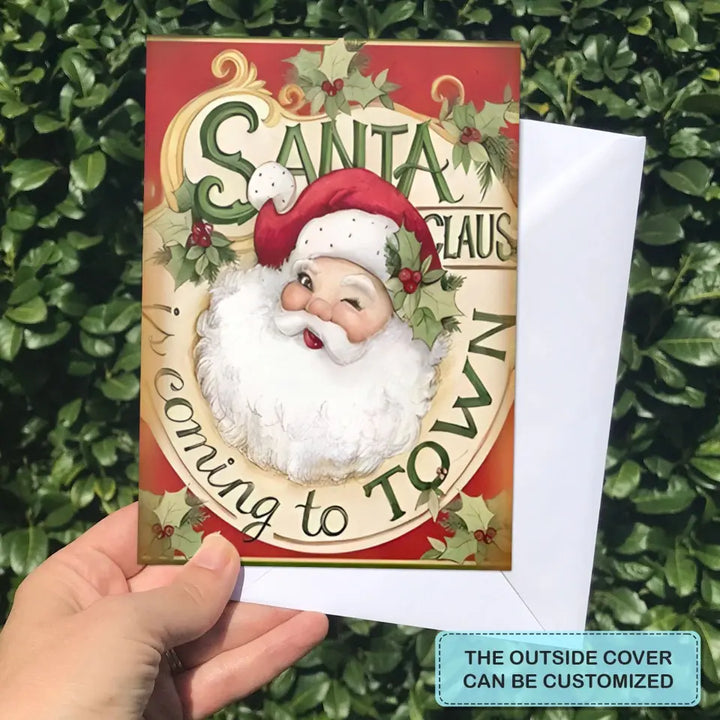 Merry Christmas Santa - Personalized Custom Christmas Card - Christmas Gift  For Family, Family Members