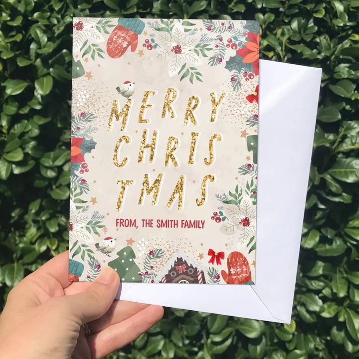 Merry Christmas V6 - Personalized Custom Christmas Card - Christmas Gift  For Family, Family Members