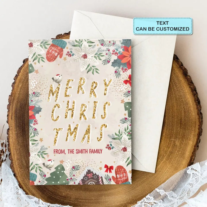 Merry Christmas V6 - Personalized Custom Christmas Card - Christmas Gift  For Family, Family Members