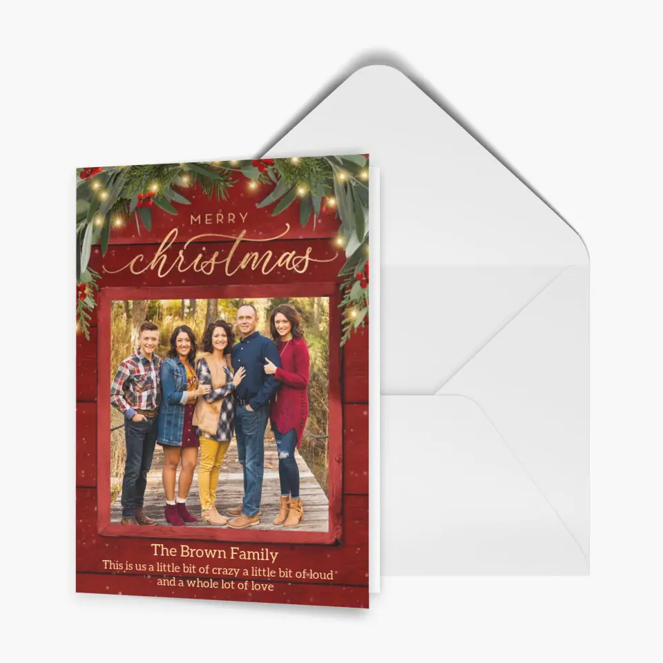 Merry Christmas - Personalized Custom Christmas Card - Christmas Gift  For Family, Family Members