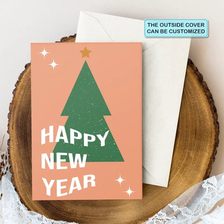 Merry Christmas And Happy New Year Custom Text - Personalized Custom Christmas Card - Christmas Gift  For Family, Family Members