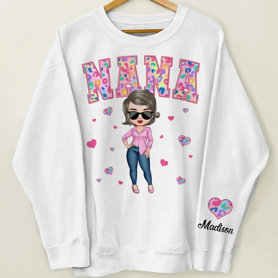 Nana Easter Vibes - Personalized Custom Sweatshirt - Easter, Mother's Day Gift For Grandma, Mom, Family Members