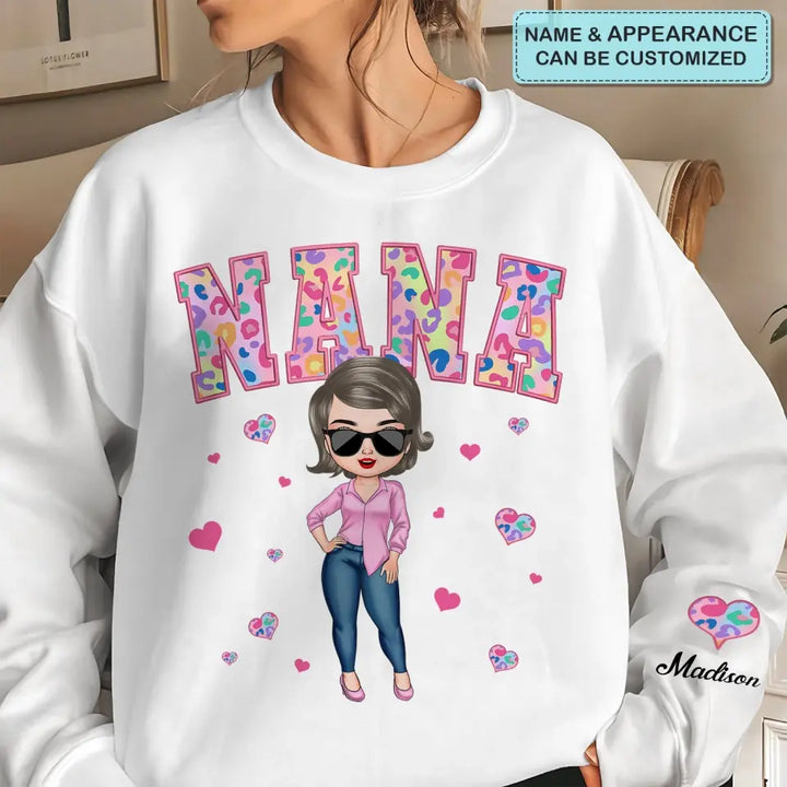 Nana Easter Vibes - Personalized Custom Sweatshirt - Easter, Mother's Day Gift For Grandma, Mom, Family Members