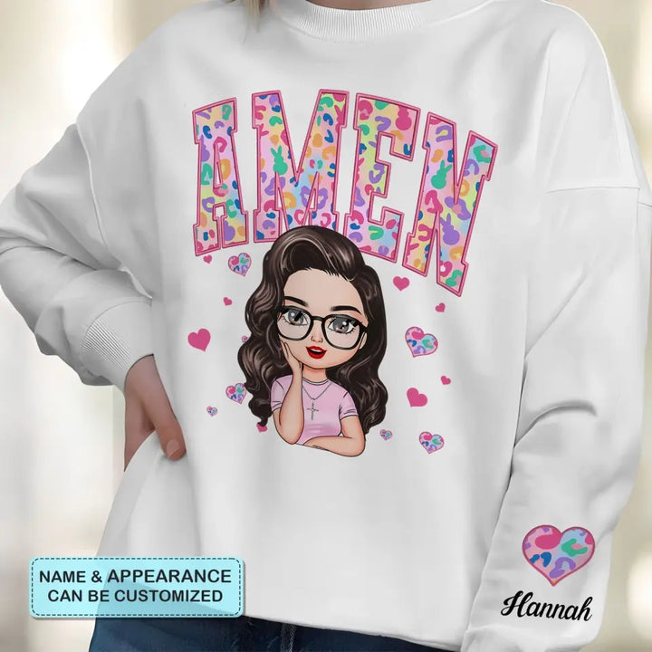 Amen Easter Vibes - Personalized Custom Sweatshirt - Easter Gift For Family Members, Mom, Grandma, Friends