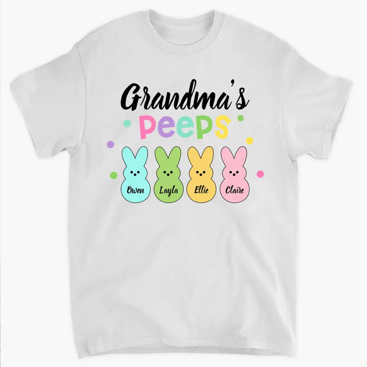 Grandma's Peeps - Personalized Custom T-shirt - Easter Gift For Grandma, Mom, Family Members