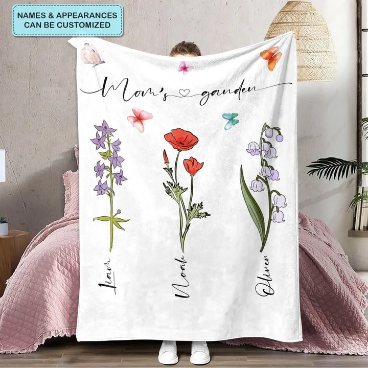 Grandma's Garden - Personalized Custom Blanket - Mother's Day, Gift For Grandma, Mom, Family Members