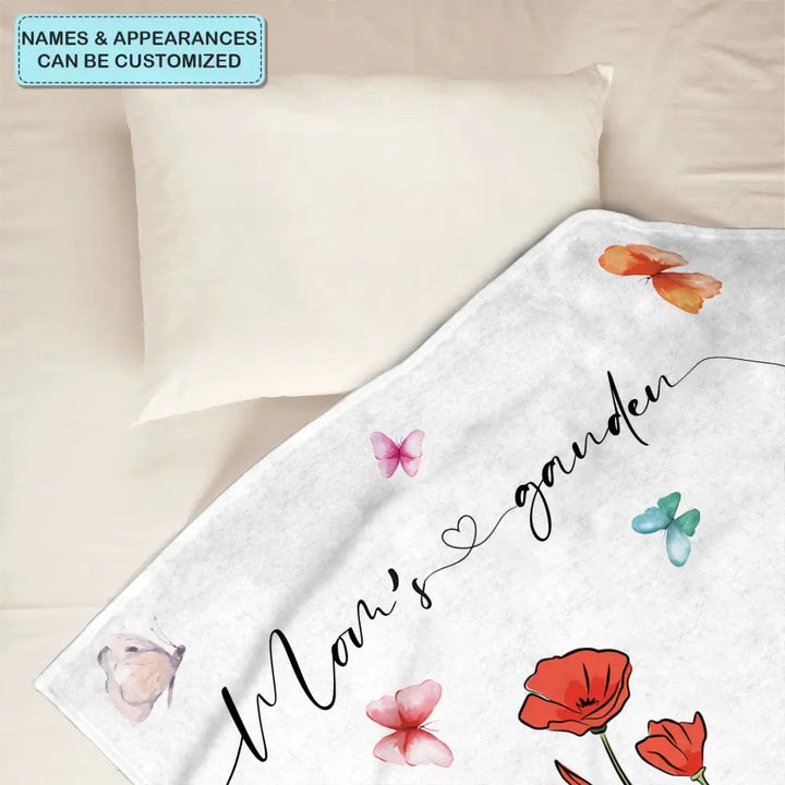 Grandma's Garden - Personalized Custom Blanket - Mother's Day, Gift For Grandma, Mom, Family Members