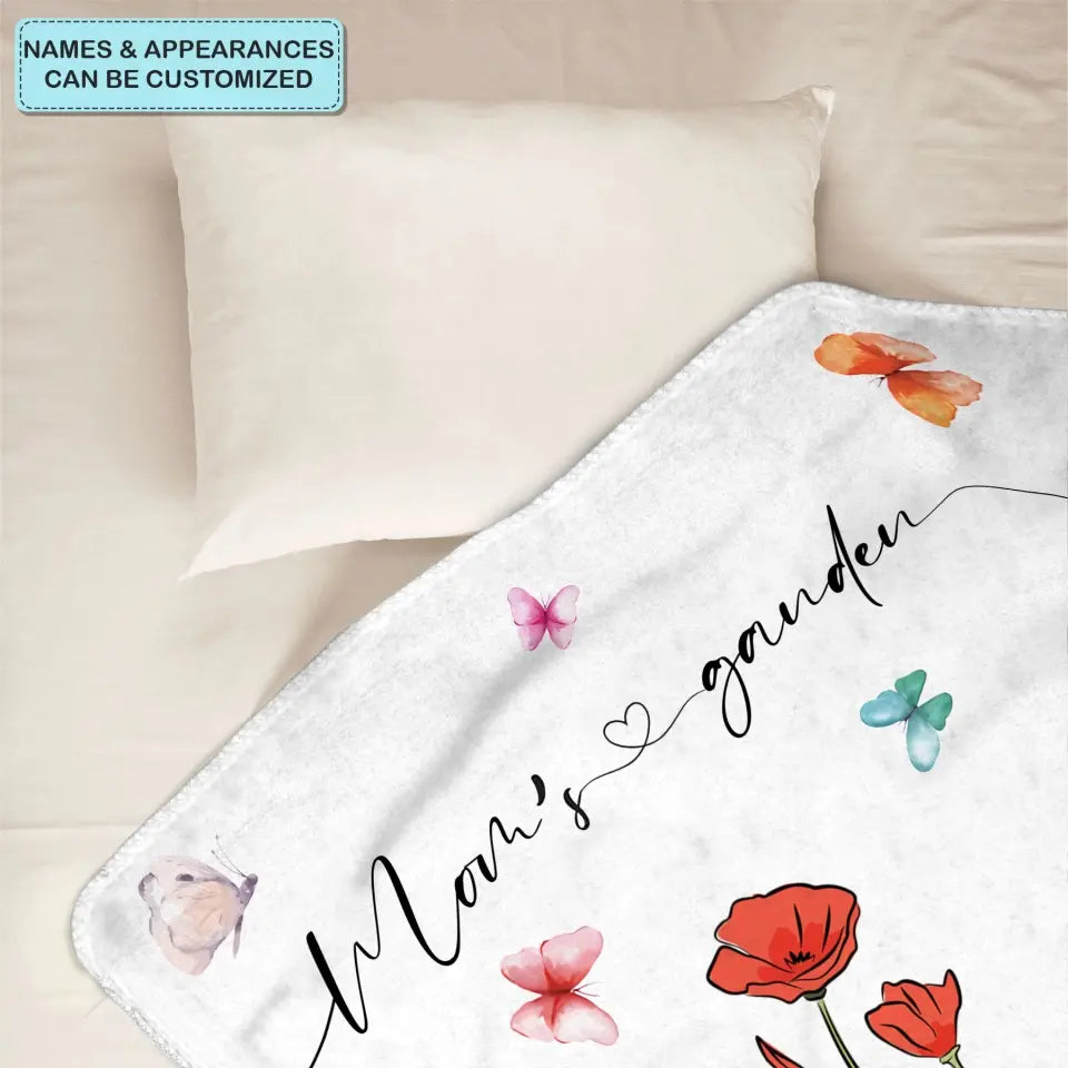 Grandma's Garden - Personalized Custom Blanket - Mother's Day, Gift For Grandma, Mom, Family Members