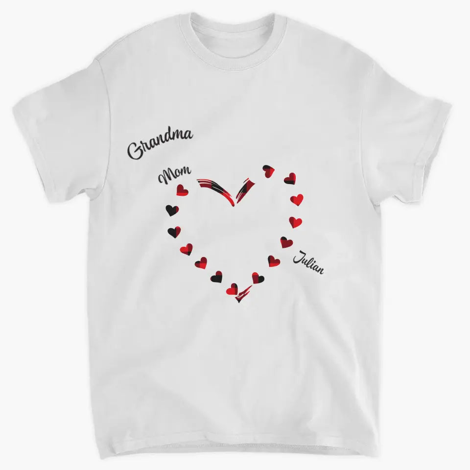 Mom Grandma Colorful Heart - Personalized Custom T-shirt - Mother's Day, Gift For Mom, Grandma