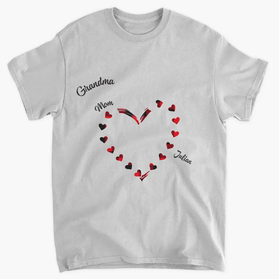 Mom Grandma Colorful Heart - Personalized Custom T-shirt - Mother's Day, Gift For Mom, Grandma