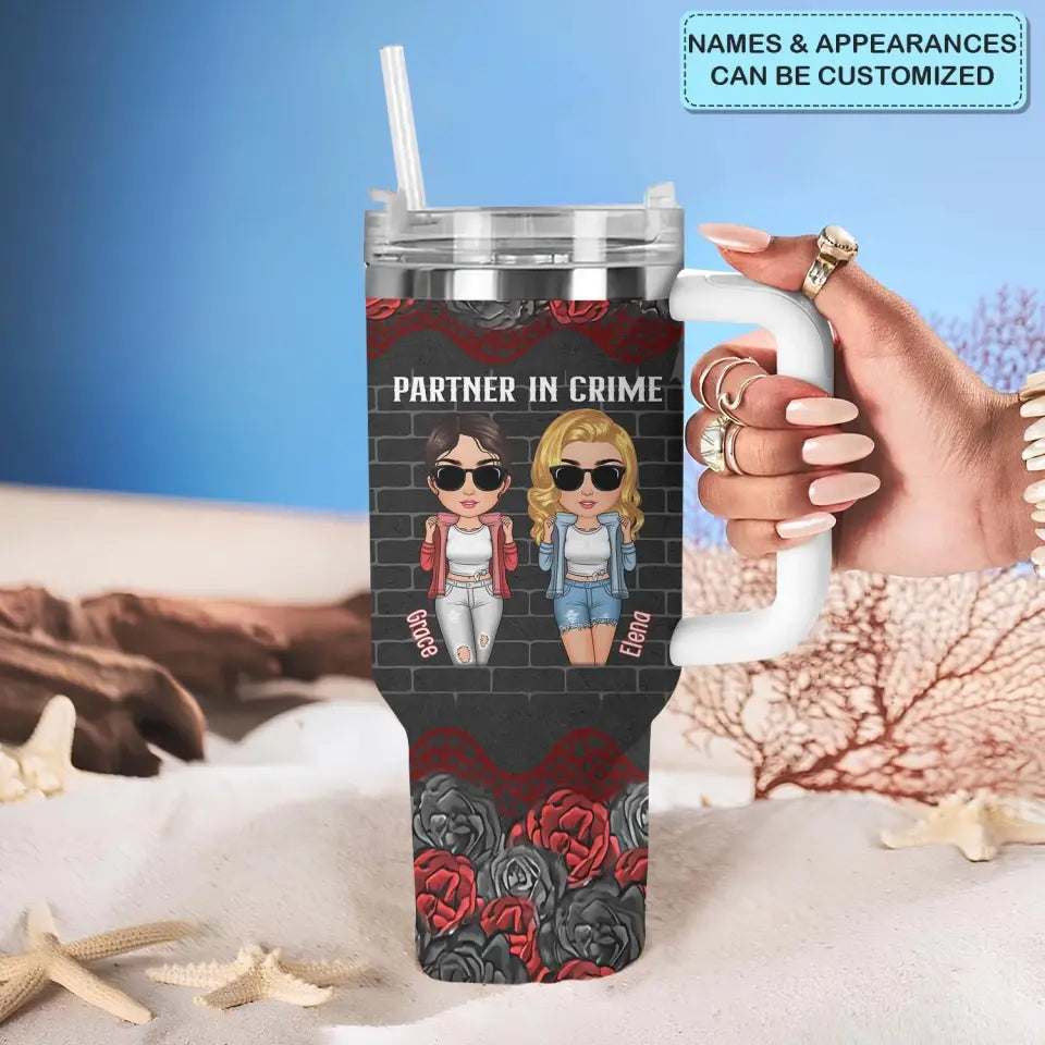 Bestie Forever - Personalized Custom Tumbler With Handle - Gift For Friend, Bestie