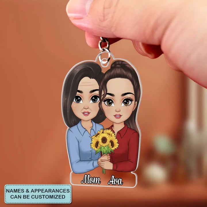 The Love Between A Mother And Her Kid - Personalized Custom Acrylic Keychain - Mother's Day Gift For Mom, Family Members CLA0HD025