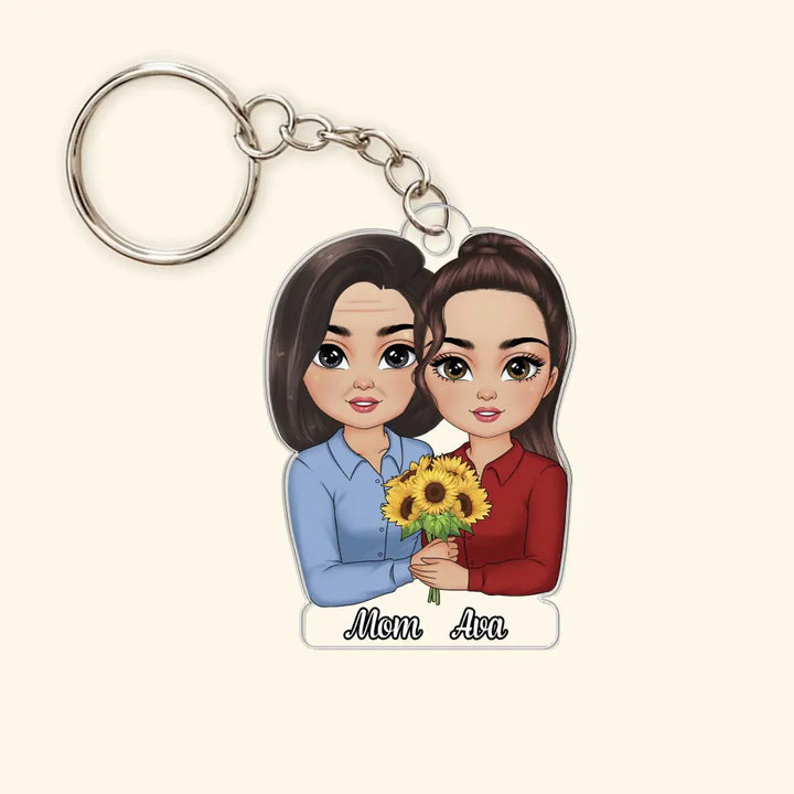 The Love Between A Mother And Her Kid - Personalized Custom Acrylic Keychain - Mother's Day Gift For Mom, Family Members CLA0HD025