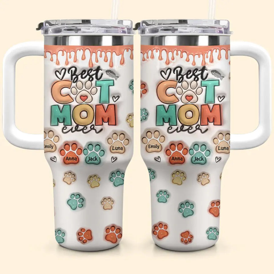 Best Dog Mom Ever - Personalized Custom Tumbler With Handle