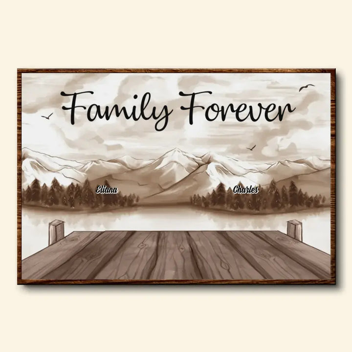 Family Forever - Personalized Custom Poster/Wrapped Canvas - Gift For Mom, Dad, Family Members