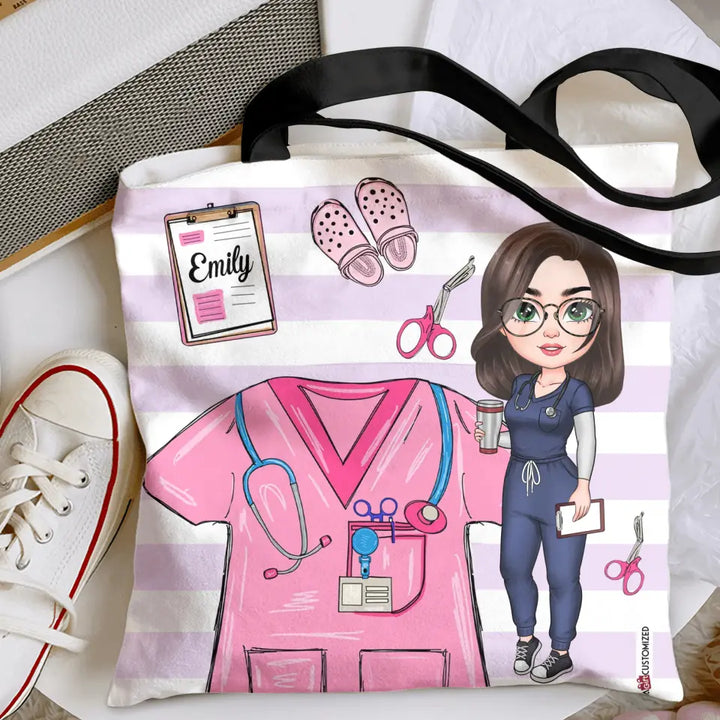 Nurse Life Scrubs - Personalized Custom Tote Bag - Nurse's Day, Appreciation Gift For Nurse
