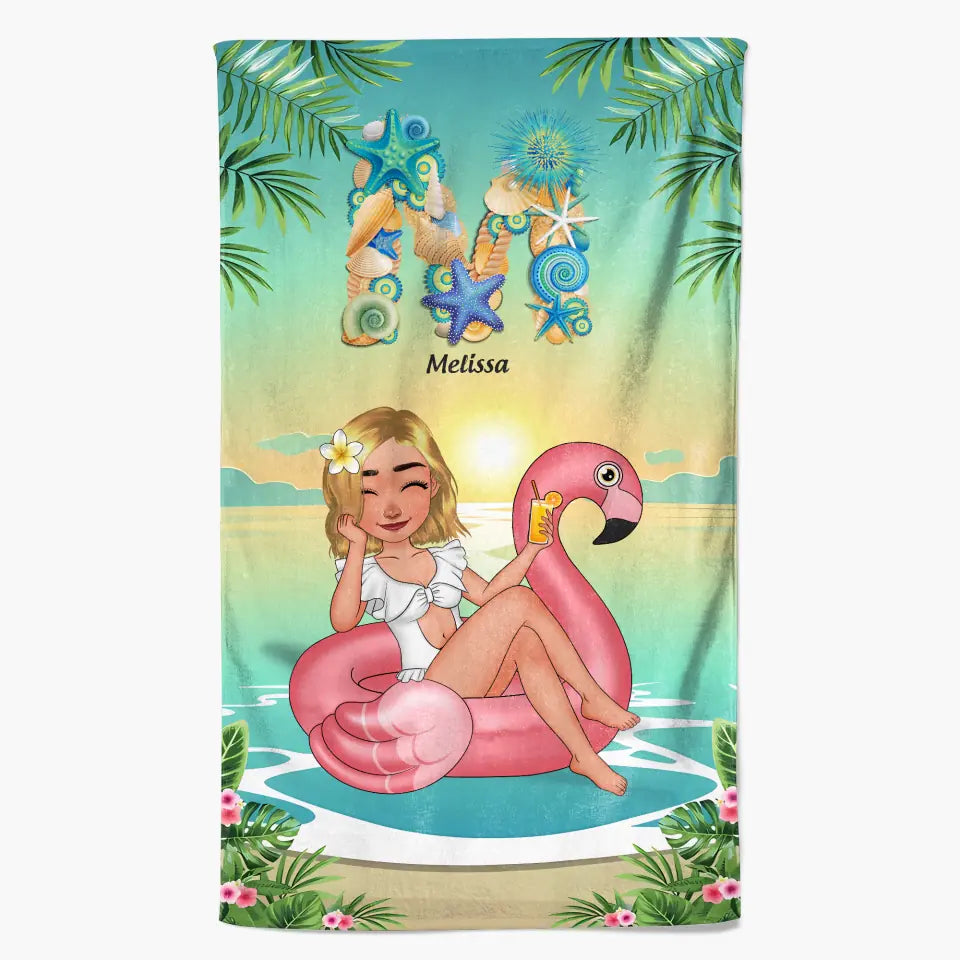 I Love Summer - Personalized Custom Beach Towel - Vacation Gift, Summer Gift For Family Members