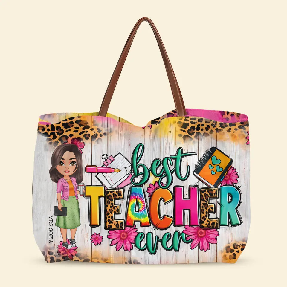 Best Teacher Ever - Personalized Custom Tote Bag - Teacher's Day, Appr ...