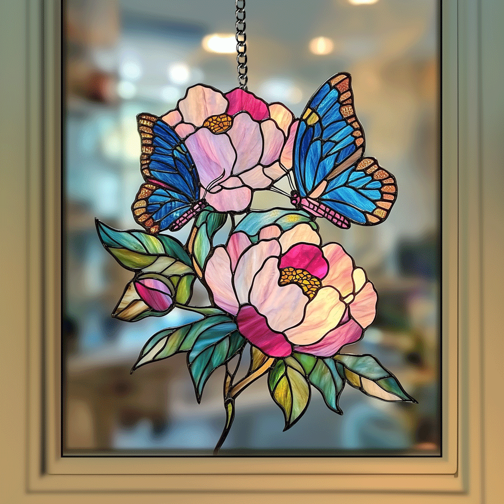 Blossom Breeze Peony - Window Hanging Suncatcher NCU0PD065