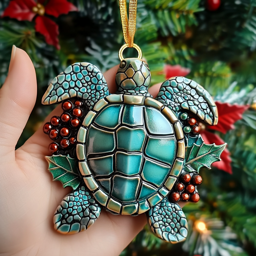 Christmas Turtle Mingle Mica Ornament NCU0DV131