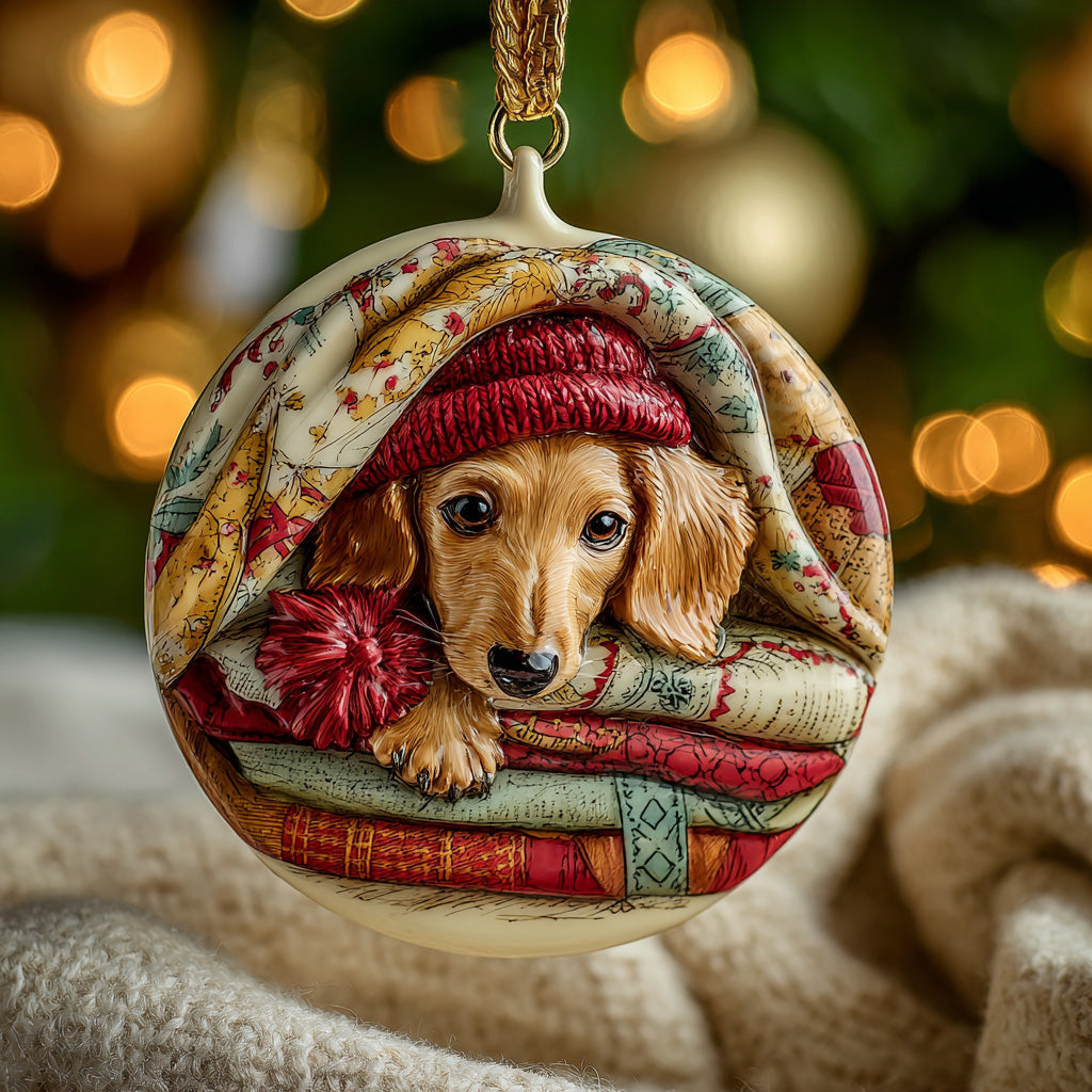 Cozy Dachshund Mica Ornament NCU0DH240