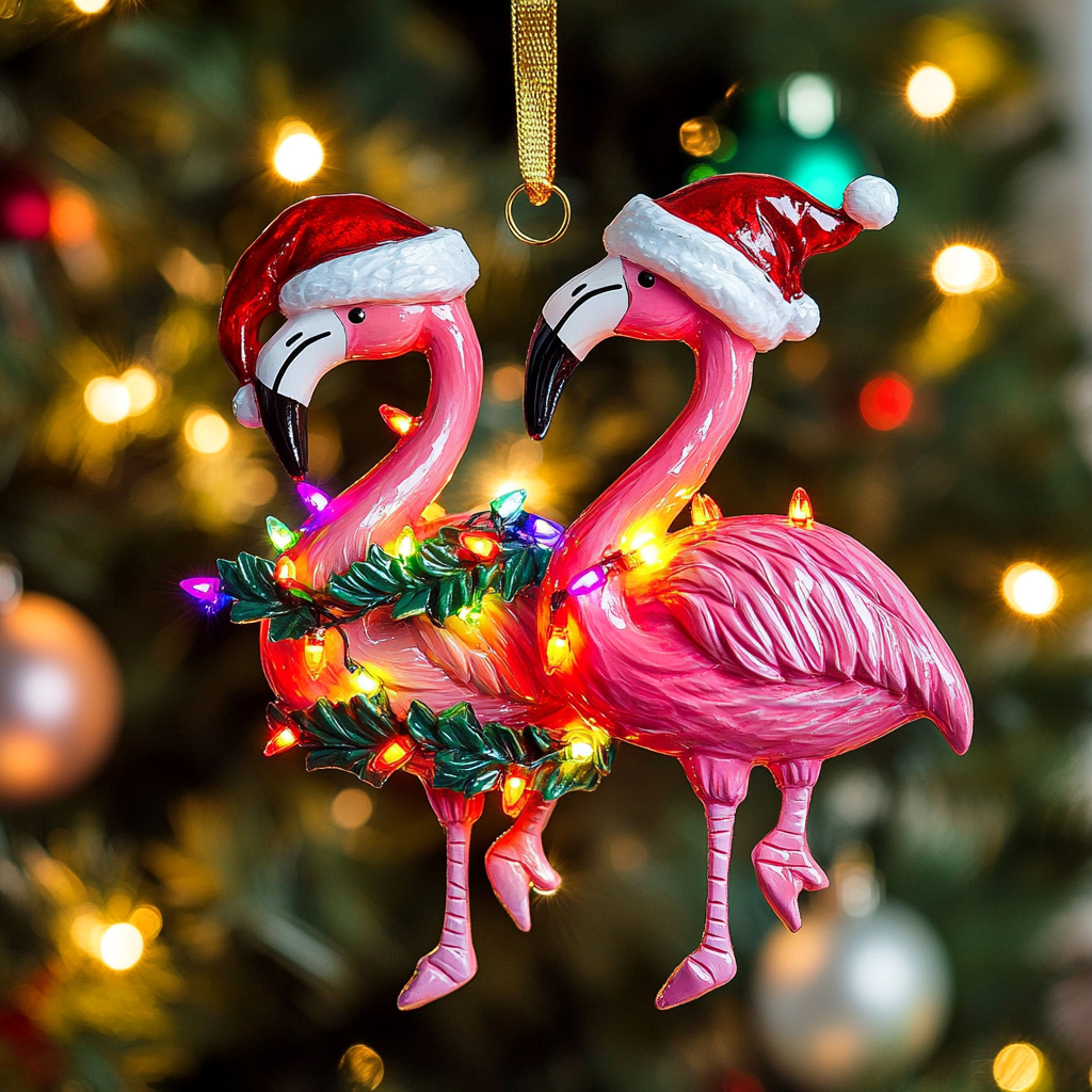 Flamingo Delight Mica Ornament NCU0VH048