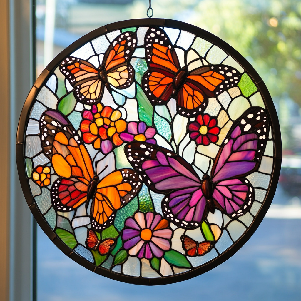 Popular RetroSquare Rev 2 stained glass suncatcher