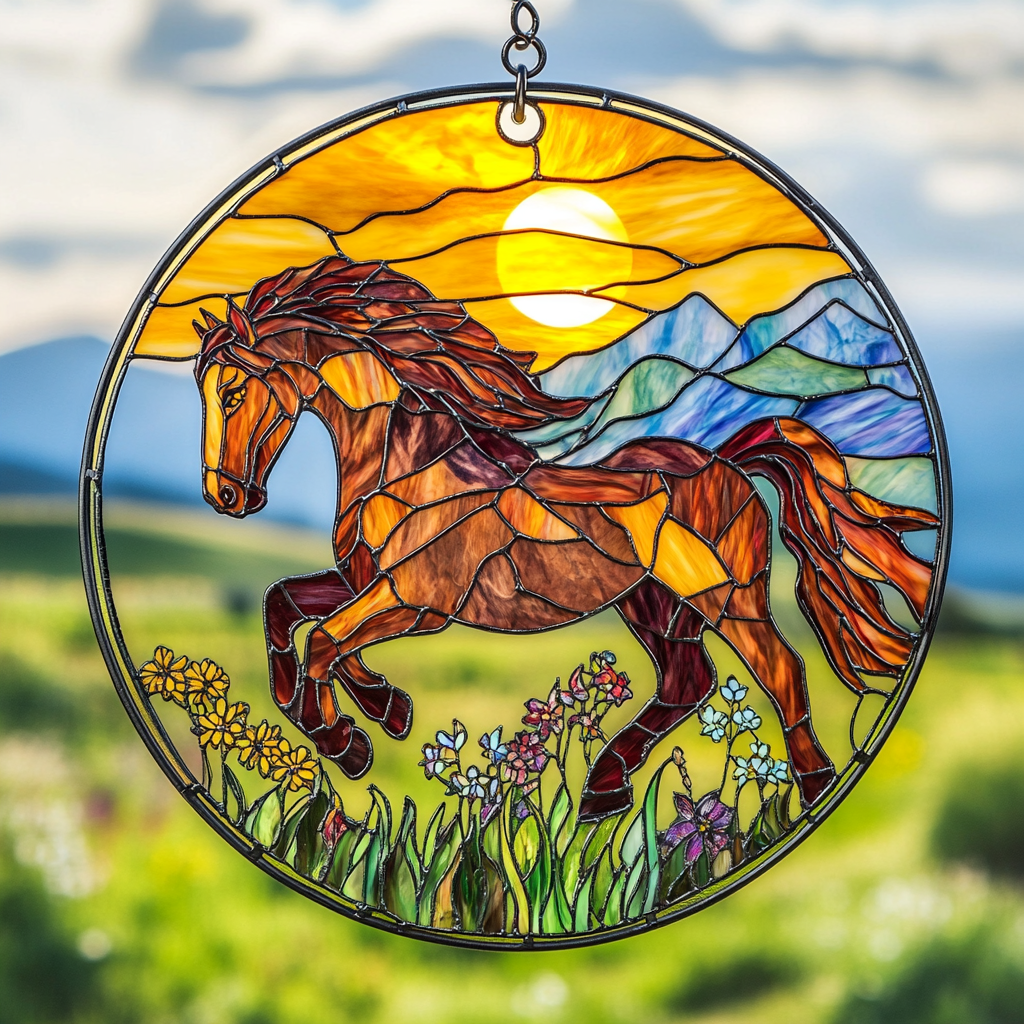 Gallant Charger Horse - Window Hanging Suncatcher NCU0PD019