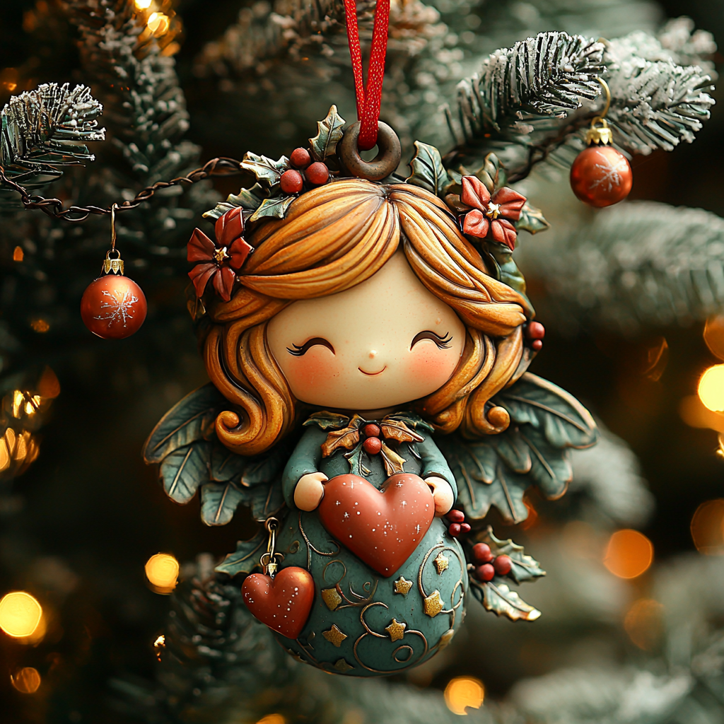 Holly Joy Angel Mica Ornament NCU0TL061