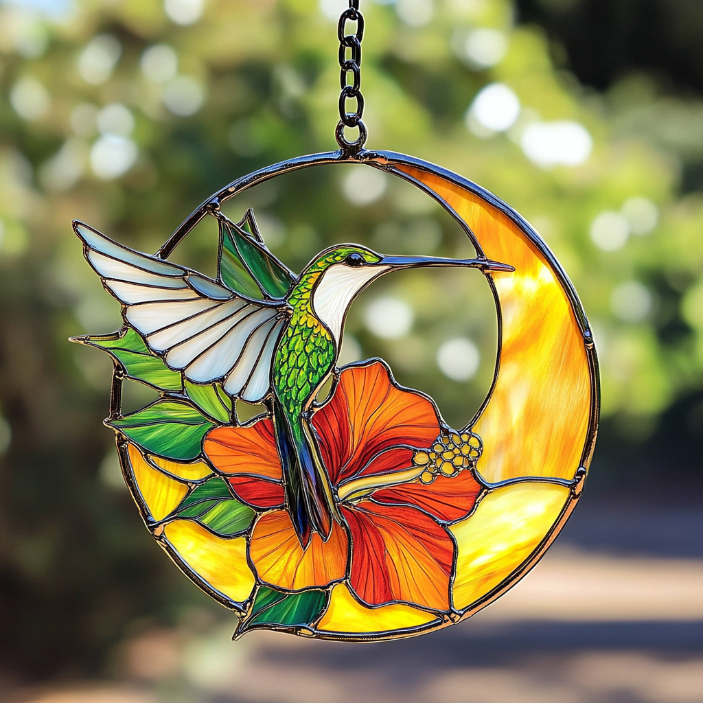 Hummingbird Glow - Window Hanging Suncatcher NCU0TH003