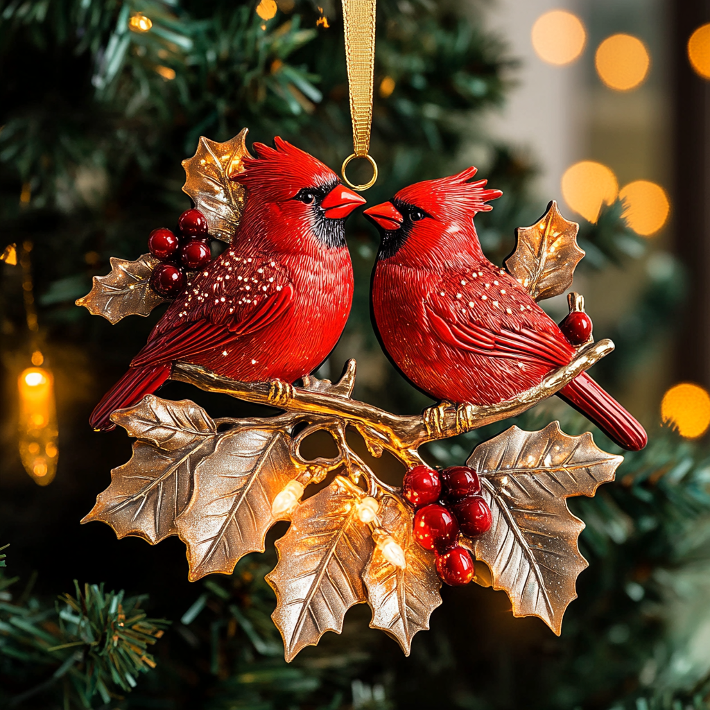 Lovebirds Glow Mica Ornament NCU0VH013